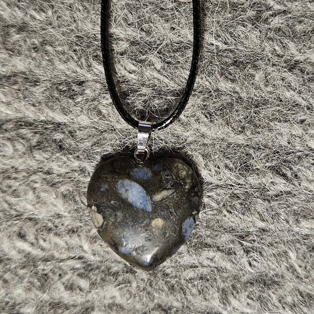 Que Sera stone/galaxy rhyolite, heart gemstone/crystal pendant, new